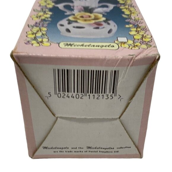 Mini Porcelain Bud Vase White Applied Flowers Floral 5 Inch Reticulated - Picture 8 of 9